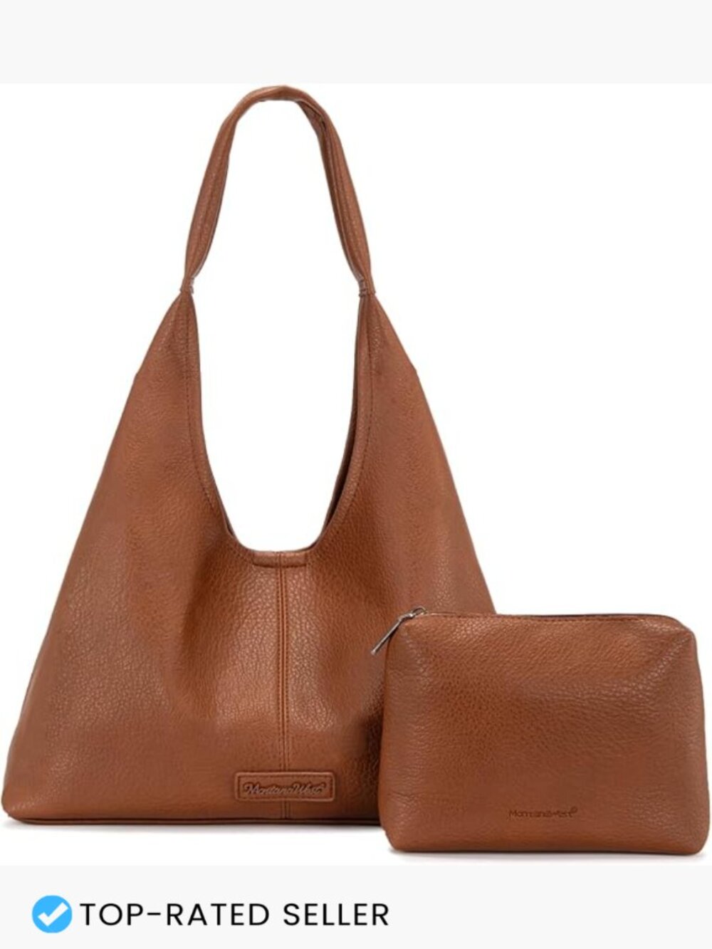 Slouchy Hobo Bag Soft Faux Leather Shoulder Handbag Tote With Pouch